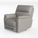 Minimalist Grey Leather Recliner Armchair 3D Model Left 45 Degree View