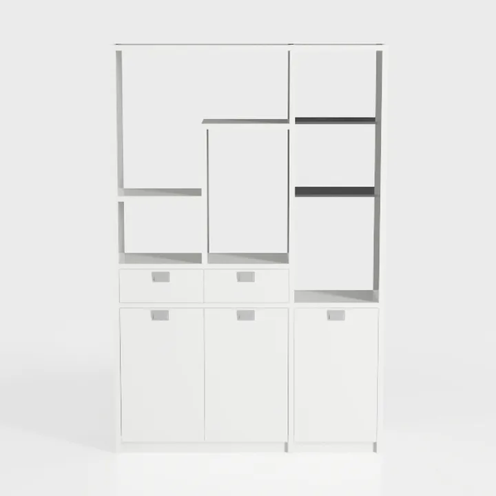 Bestar Pur Full Murphy Bed and 2 Shelving Units wi