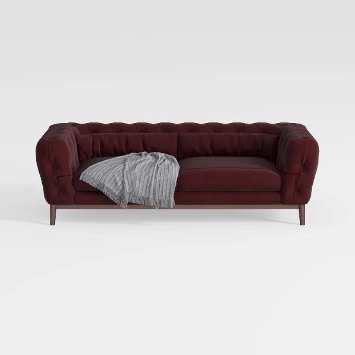 Chesterfield 3 Seater Sofa, Modern Leather Tufted