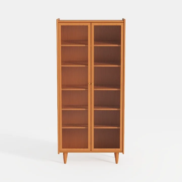 2 Door Wardrobe 67 Inch Yellow Metal Storage