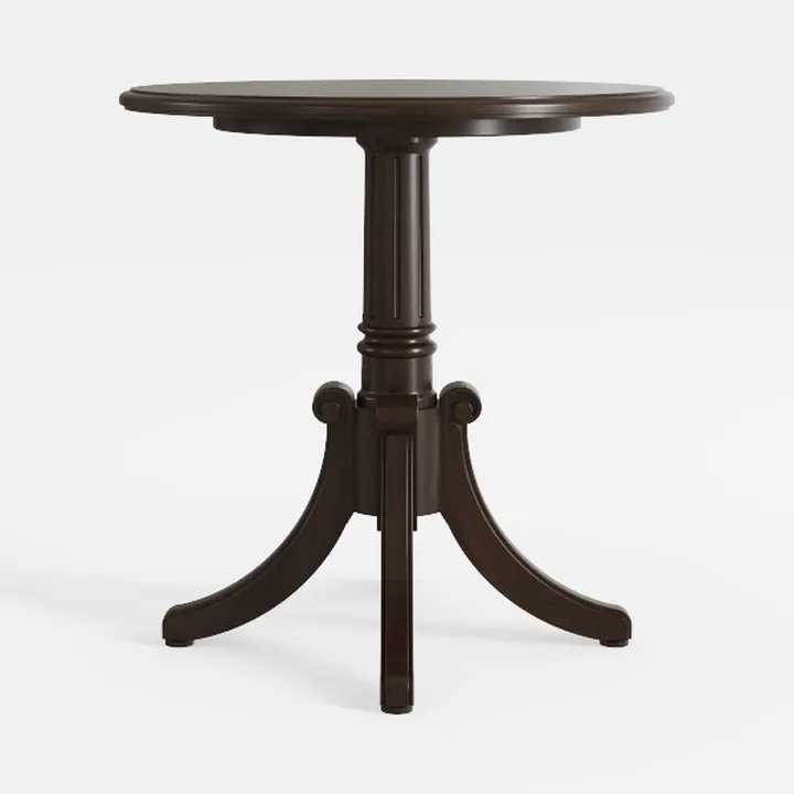Traditional Solid Wood Round Pedestal Side Table 3D Model