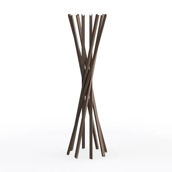 Minimalist Solid Wood Freestanding Coat Rack 3D Model