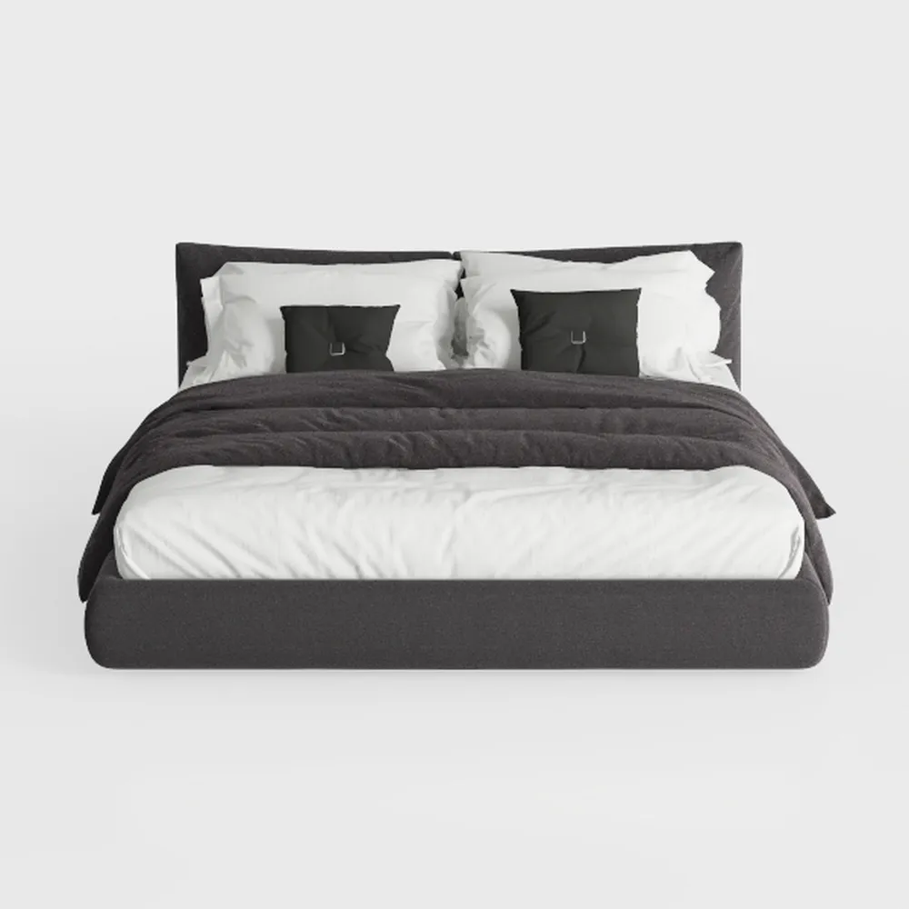 Pemberly Row Modern Fabric Upholstered Full Platfo