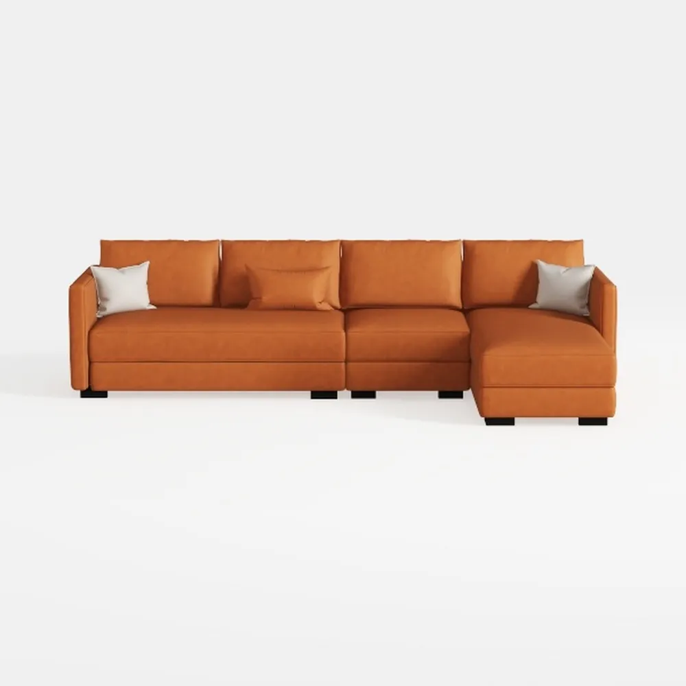 Leather L Shaped Sectional