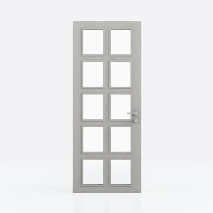 32in. x 80in. French Door, 5-Lite Frosted Glass, 