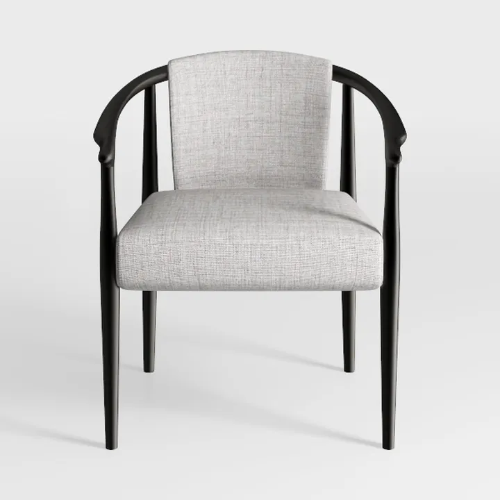 LOPOO Transitional Accent Chair, Pearl-Hued Velvet