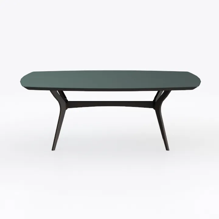 Mid-Century Modern Dark Wood Top Dining Table 3D Model