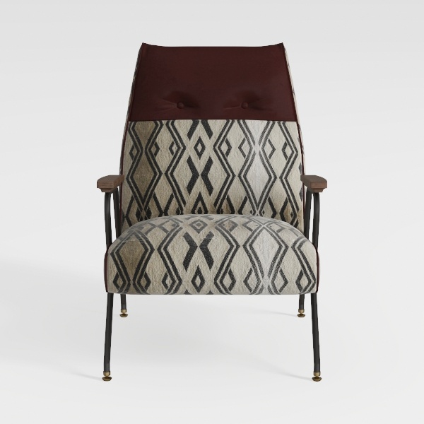 Upholstered Modern Accent Chair,High Back Armchair