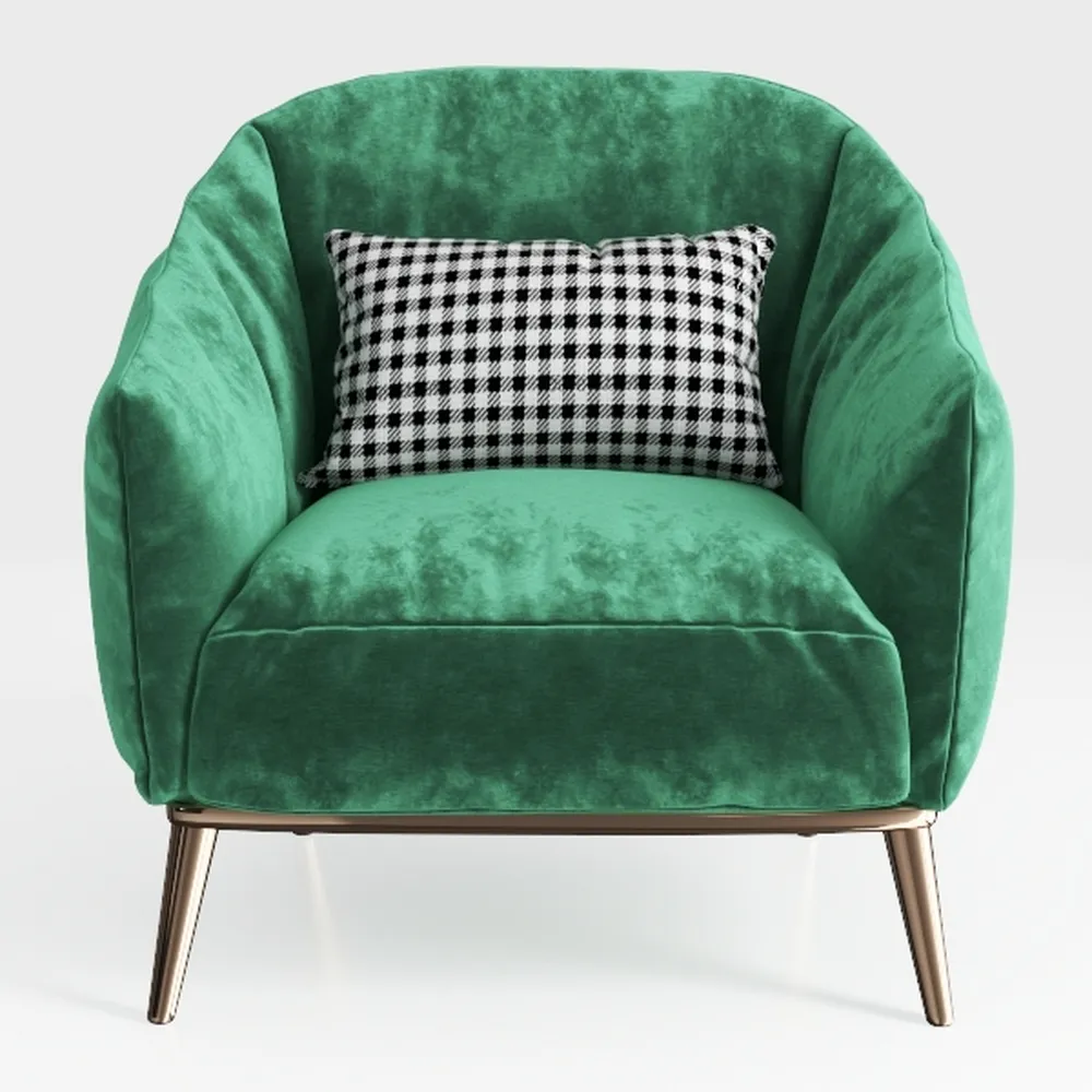 Andeworld Velvet Accent Chair, Upholstered Modern 