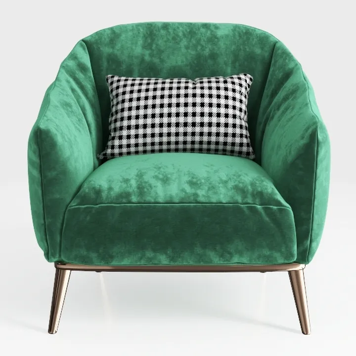 Andeworld Velvet Accent Chair, Upholstered Modern 