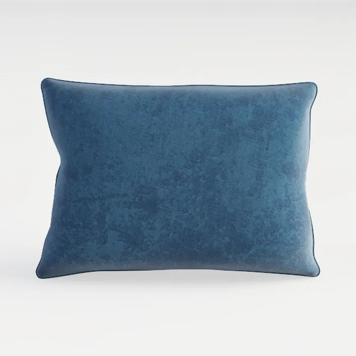 Minimalist Navy Blue Velvet Decorative Throw Pillow 3D Model