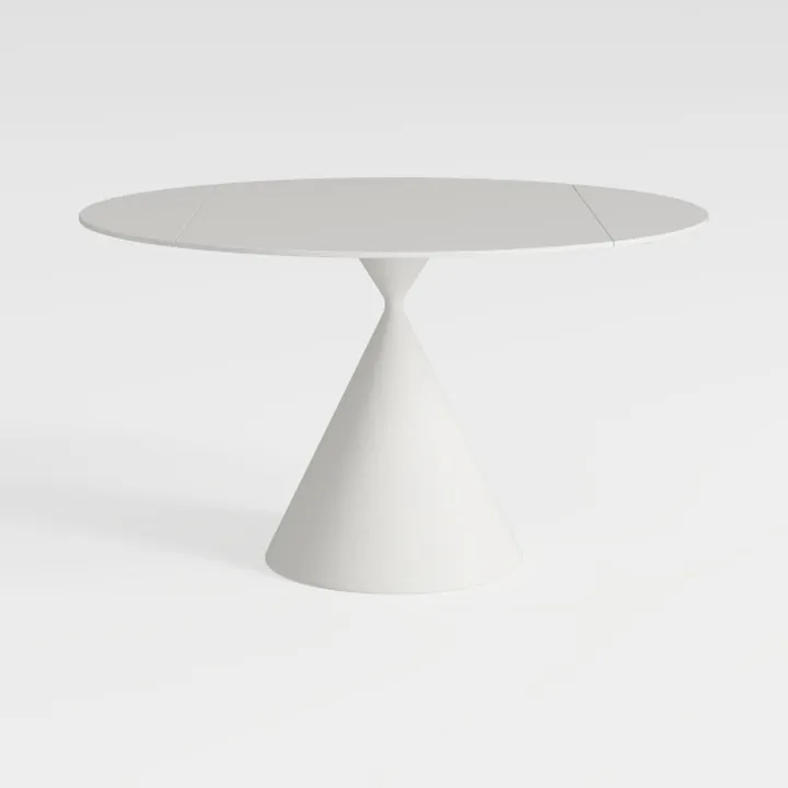 Minimalist White Solid Wood Round Dining Table 3D Model
