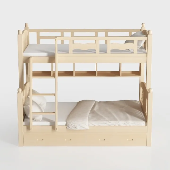 Full XL Over Queen Bunk Bed with Full Length Guard
