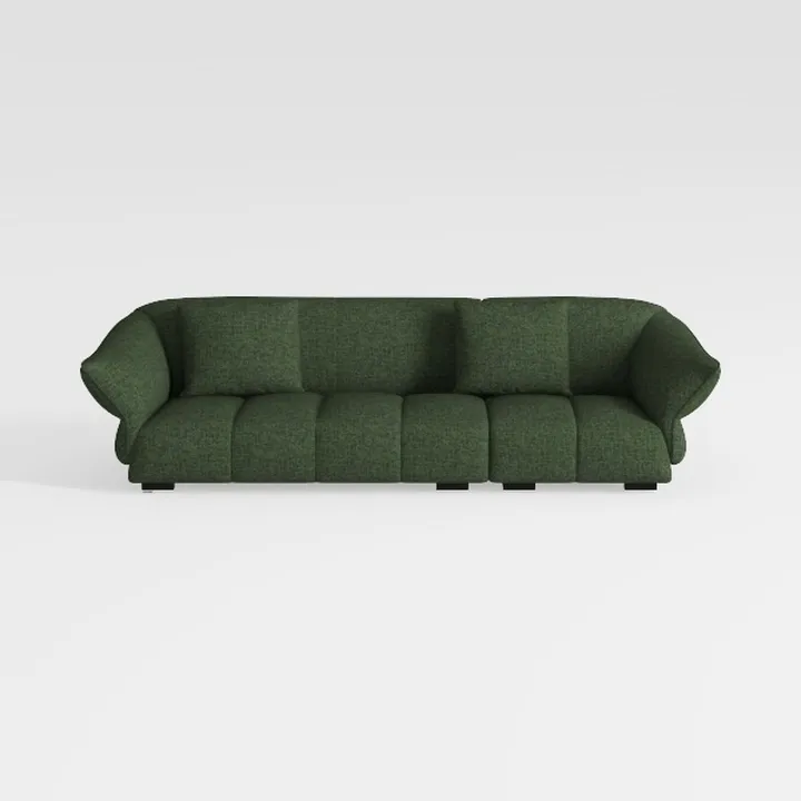 117" Modern Corduroy Cloud Sofa with Ottoman,