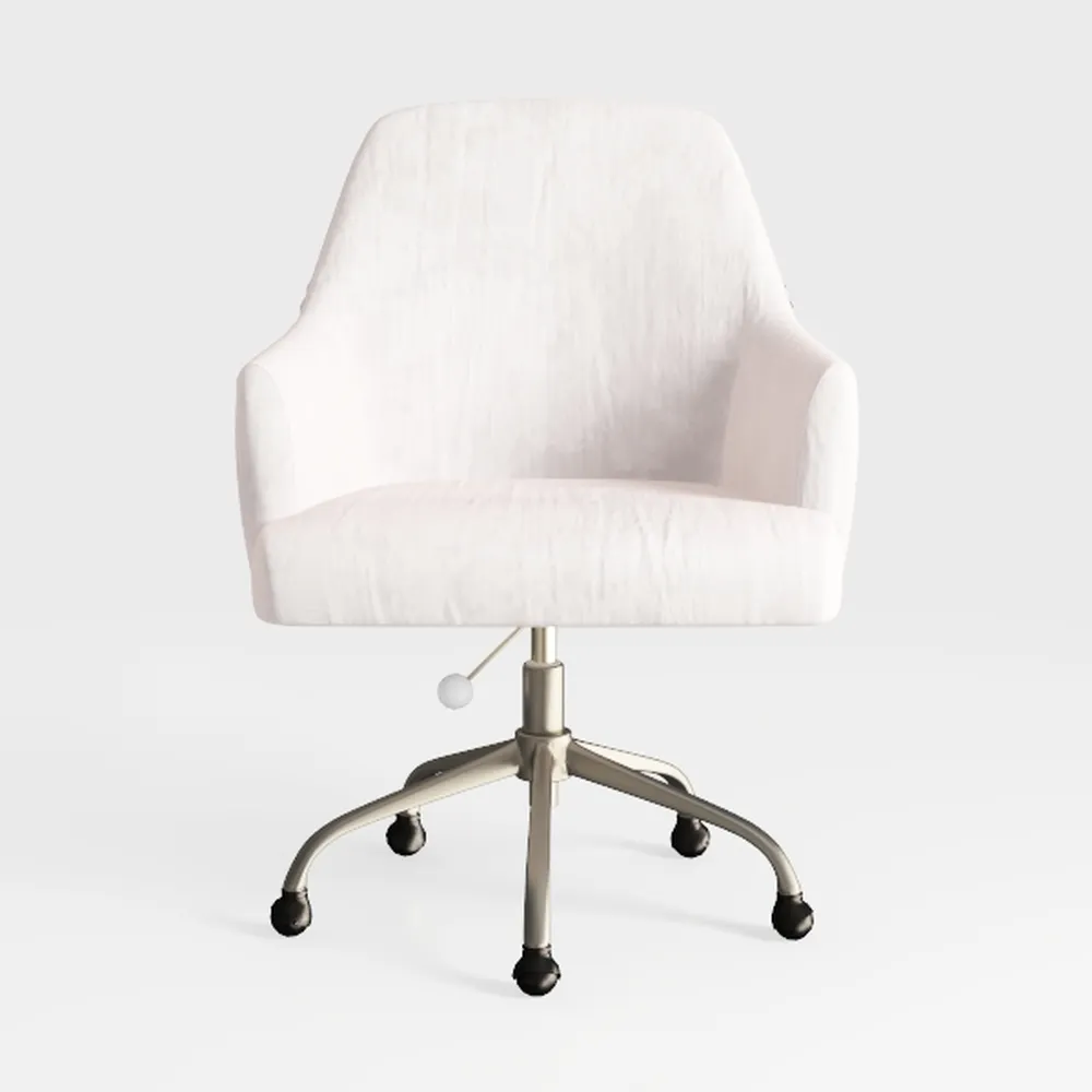 Kids Desk Chair Faux Fur Upholstered Swivel