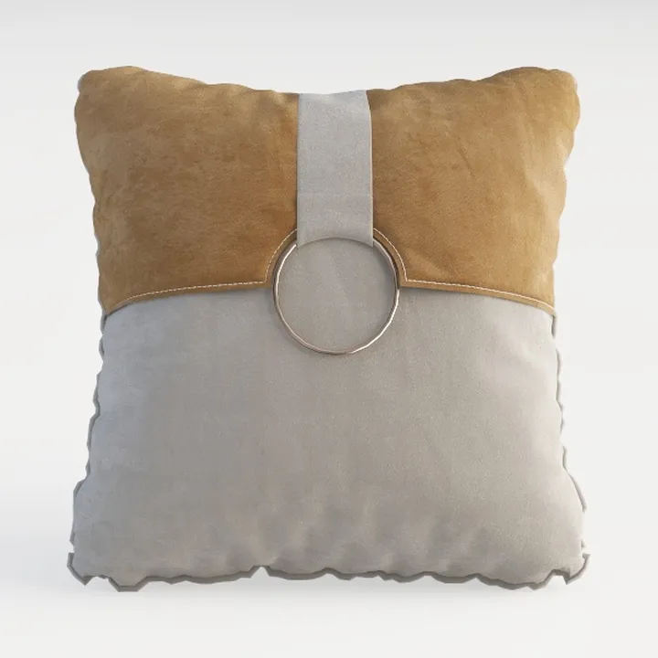 Minimalist Two Tone Velvet Decorative Throw Pillow 3D Model
