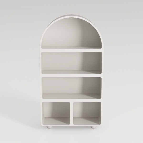 71&quot; Tall Fluted Arched Bookshelf with Sliding