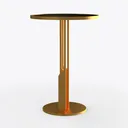 Modern Gold Metal Round Side Table 3D Model Left 45 Degree View