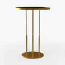 Modern Gold Metal Round Side Table 3D Model Right 45 Degree View