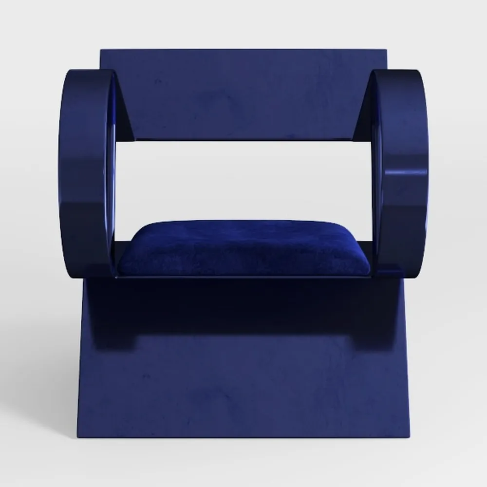 Maykoosh Velvet Accent Chair - Modern Barrel Desig