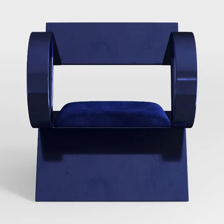 Maykoosh Velvet Accent Chair - Modern Barrel Desig