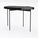 Minimalist Black Metal Irregular Top Console Table 3D Model Left 45 Degree View