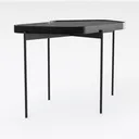 Minimalist Black Metal Irregular Top Console Table 3D Model Right 45 Degree View
