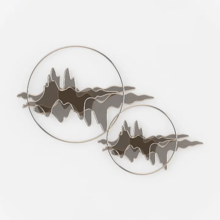 Modern Metal Fabric Abstract Mountain Wall Art Decor 3D Model