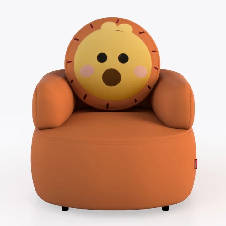 Kids Lion Sofa Children Armrest Couch Upholstered 