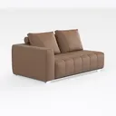 Modern Minimalist Tan Leather Left Arm Loveseat Sofa 3D Model Right 45 Degree View