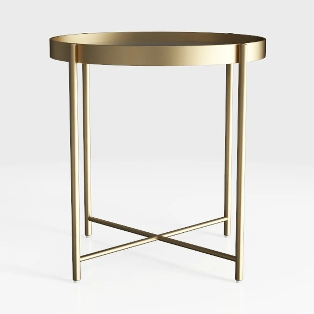 Kate and Laurel Celia Metal Foldable Round Accent