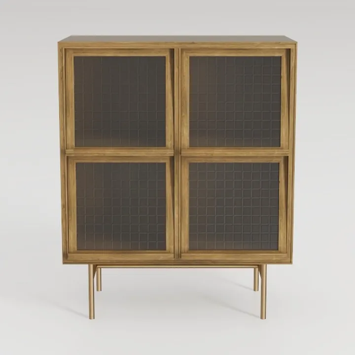 VECELO Corner Cabinet Table with 3-Tier Shelf