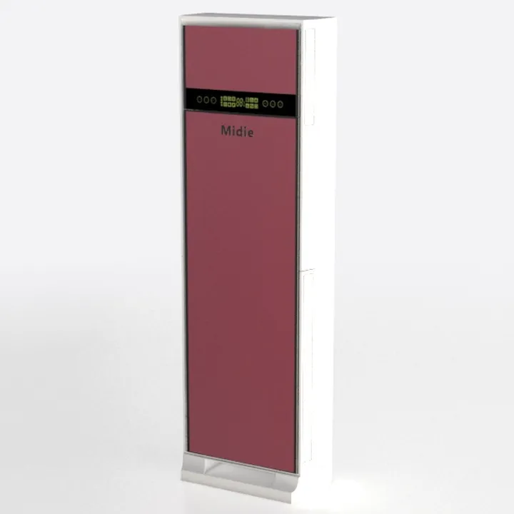 Modern Minimalist White Maroon Tall Cabinet Storage 3D Model
