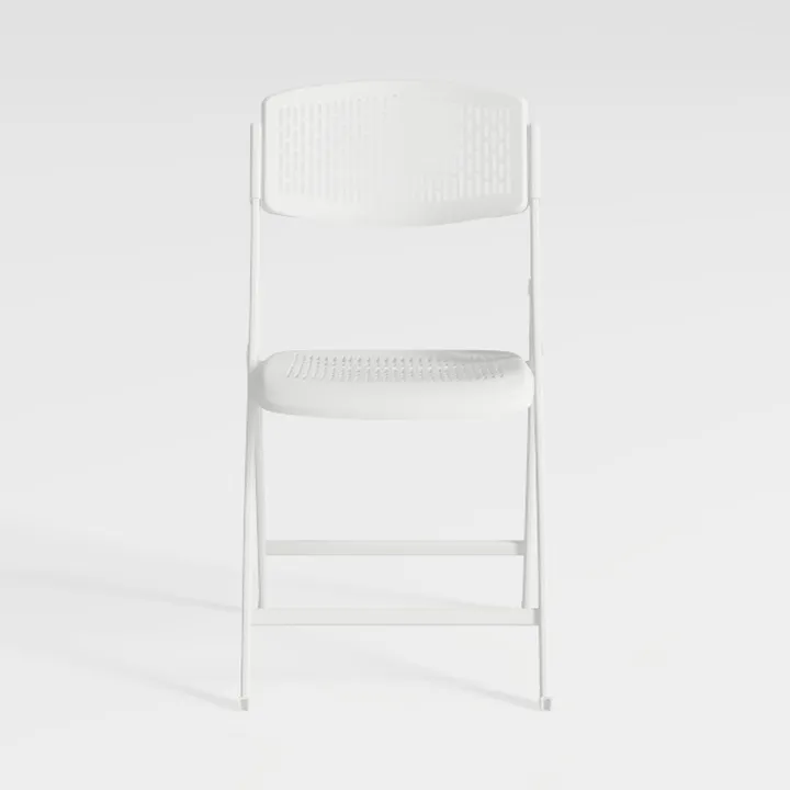 Minimalist White Plastic Metal Folding Chair 3D Model