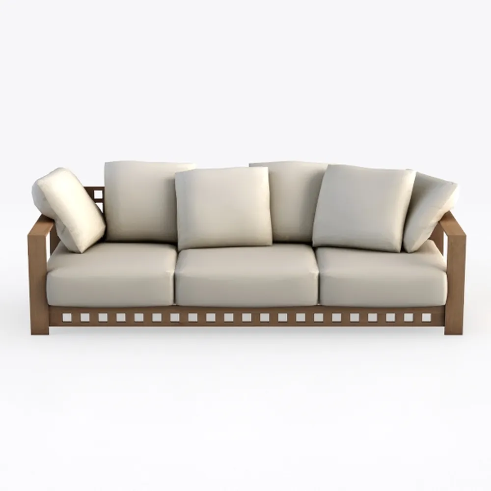 Hangover Cream Heavy Textured Fabric Sofa
