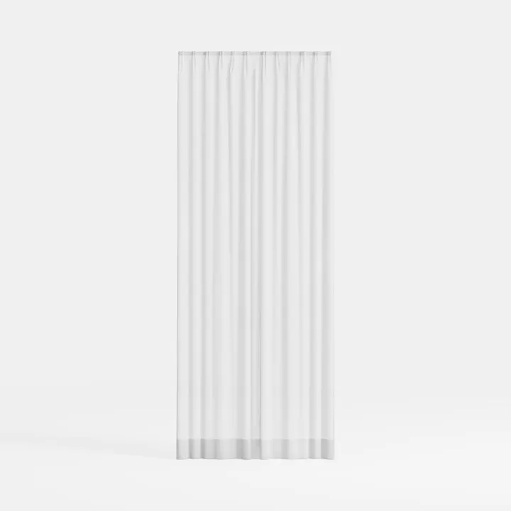 Minimalist White Fabric Window Curtain 3D Model