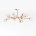 Modern Brass Glass Sputnik Chandelier 3D Model Left 45 Degree View