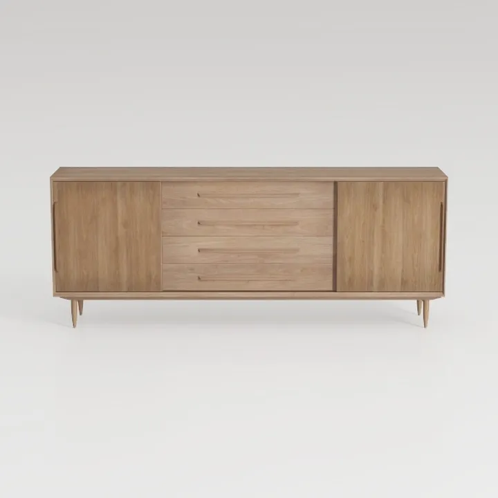 Prepac Natural Oak Finnley Sideboard Cabinet