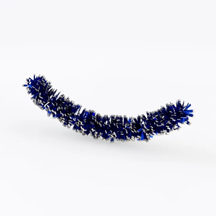 Metallic Blue Silver Tinsel Garland Decor 3D Model