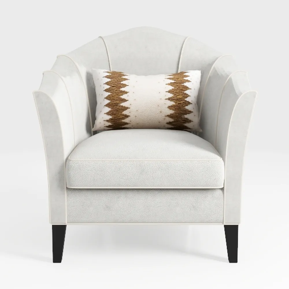 UIXE PU Leather Barrel Accent Chair, Modern Club