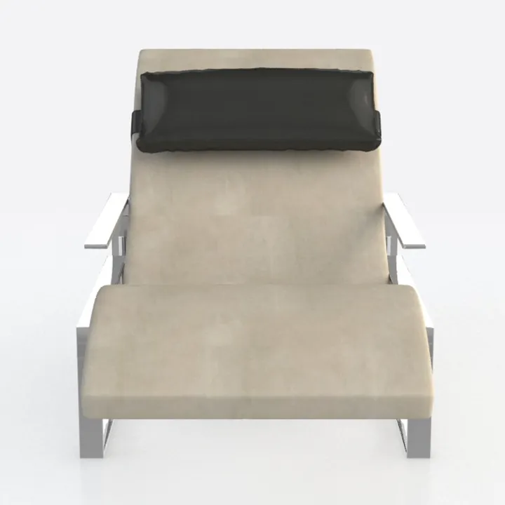 Modern Minimalist Fabric Metal Chaise Lounge 3D Model