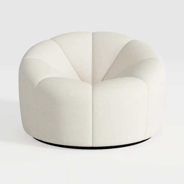 30-Inch Round Storage Ottoman,Modern Button Circle