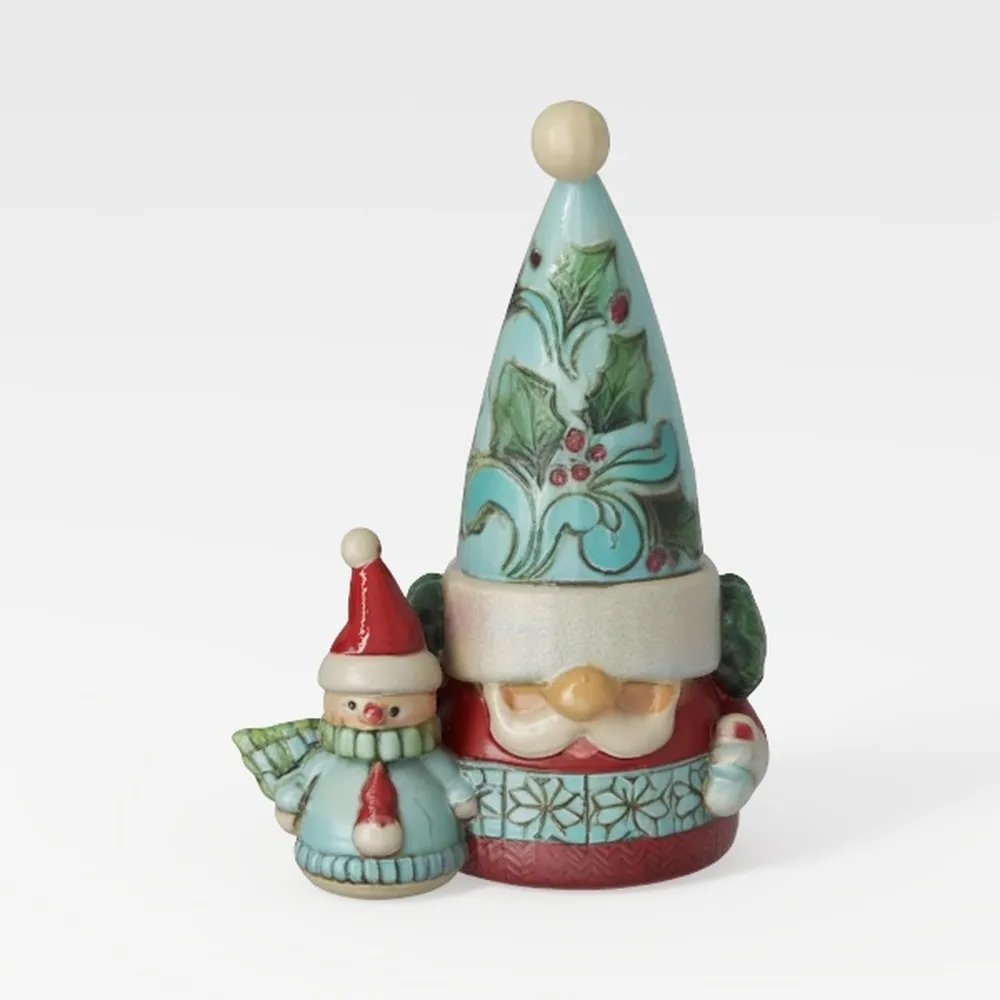 Winter Wonderland Gnome and Snowman Figurine_ai generated