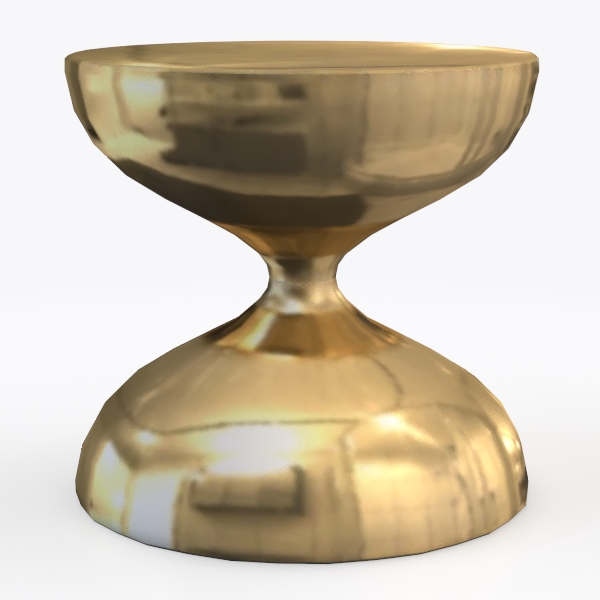 polished brass hans hourglass table