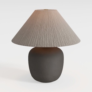 19.6'' Neutral Round Ceramic Table Lamp Rustic