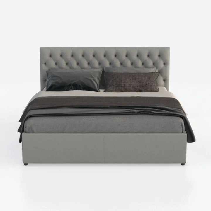 Atlin Designs Upholstered Queen Tufted Panel Bed i