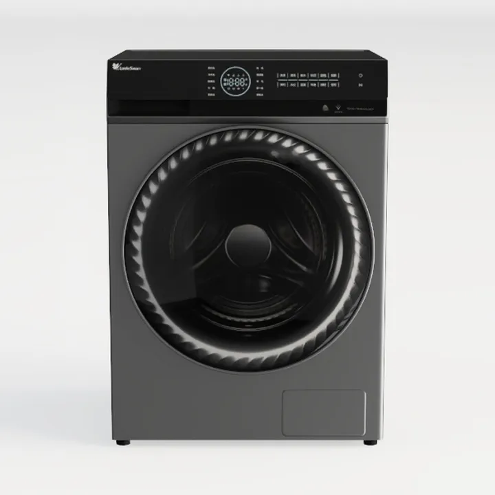 Modern Dark Gray Front Loading Washing Machine 3D Model
