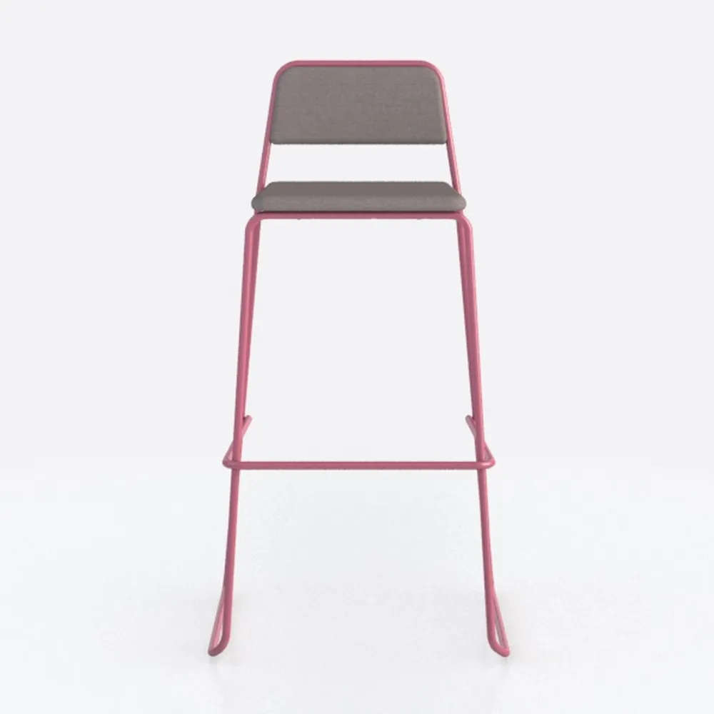 Lume Series Burgundy Modern 29.5 in. Bar Stool Uph