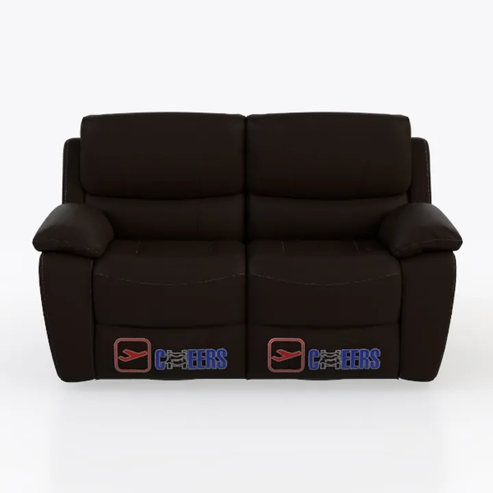 Modern Dark Brown Leather Loveseat Recliner 3D Model