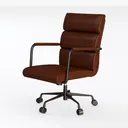 Ergonomic Leather Office Chair, High Back Executiv Left 45 Degree View